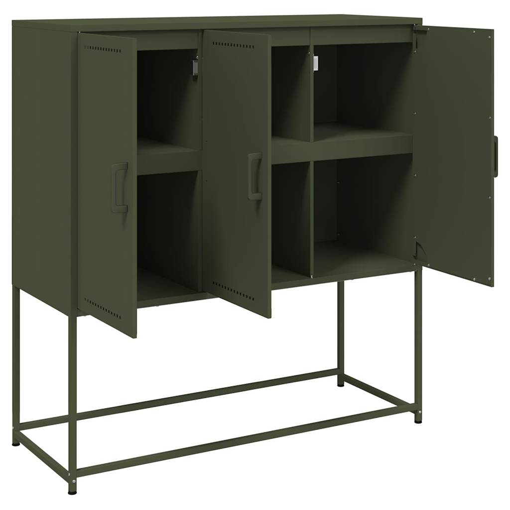 Buffet haut vert olive 100,5x39x107 cm acier