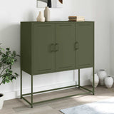 Buffet haut vert olive 100,5x39x107 cm acier