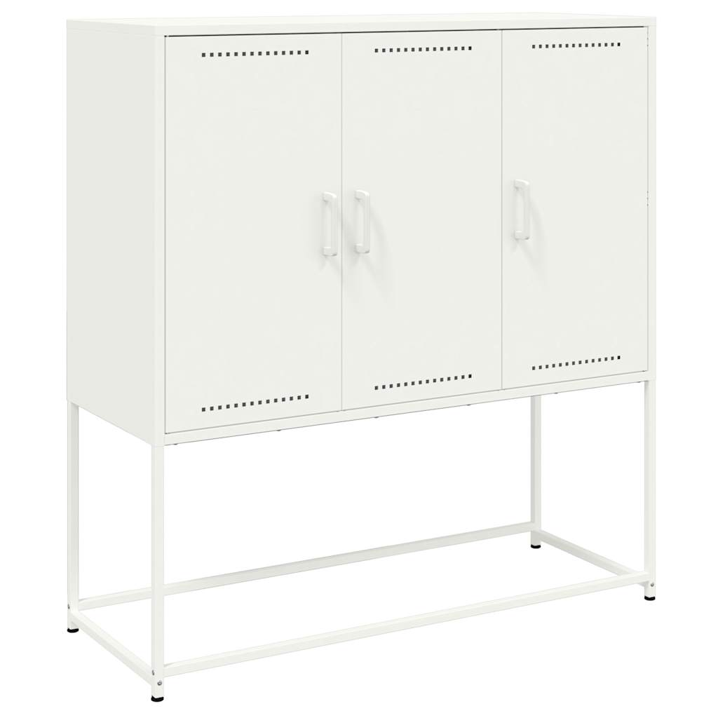 White high sideboard 100.5x39x107 cm steel