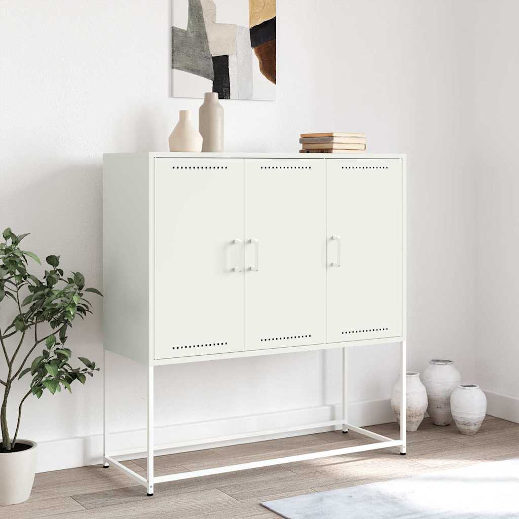 White high sideboard 100.5x39x107 cm steel