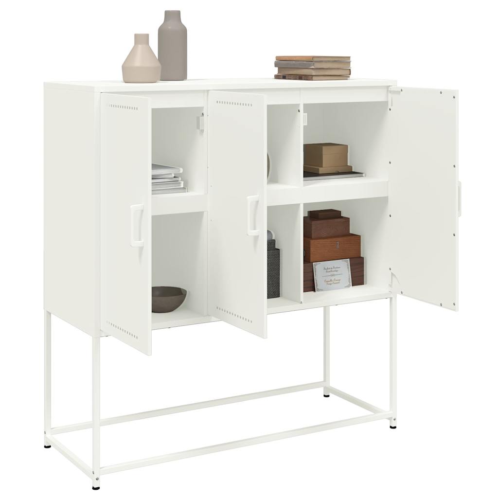 White high sideboard 100.5x39x107 cm steel