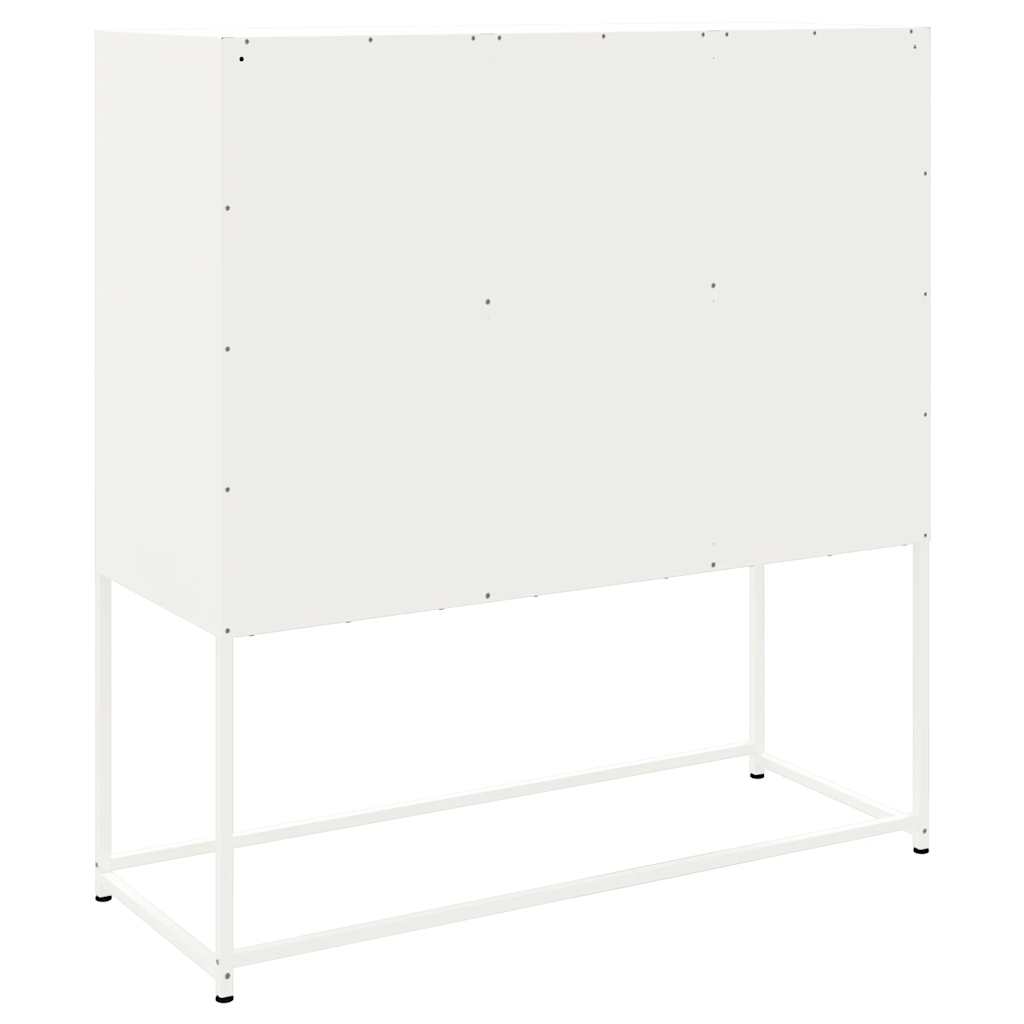 White high sideboard 100.5x39x107 cm steel