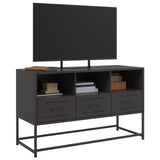 Black TV cabinet 100.5x39x60.5 cm steel