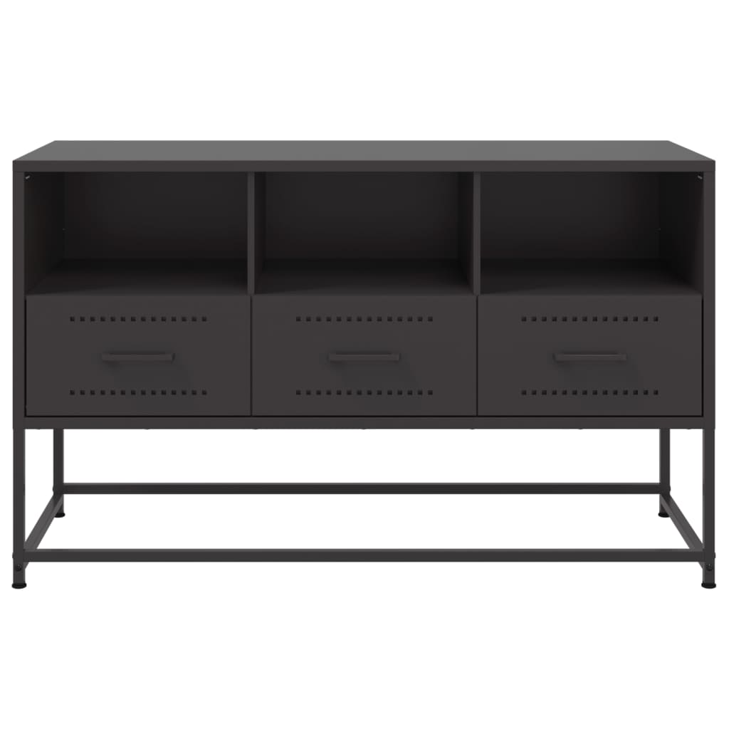 Black TV cabinet 100.5x39x60.5 cm steel