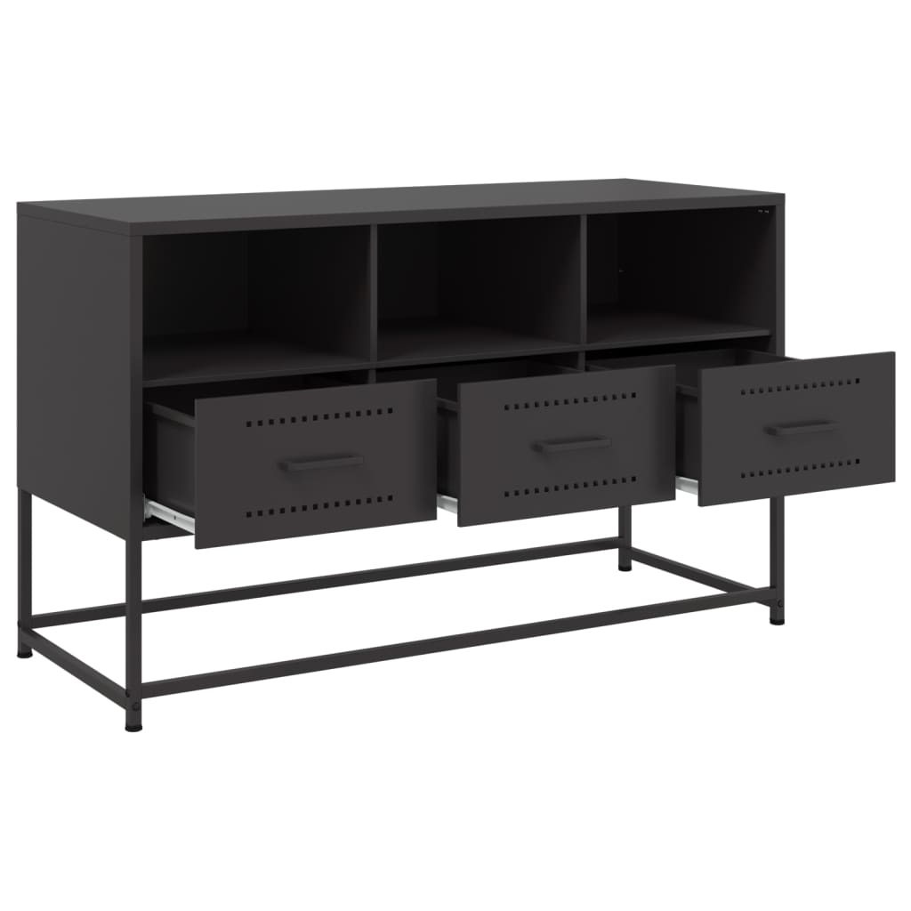 Black TV cabinet 100.5x39x60.5 cm steel