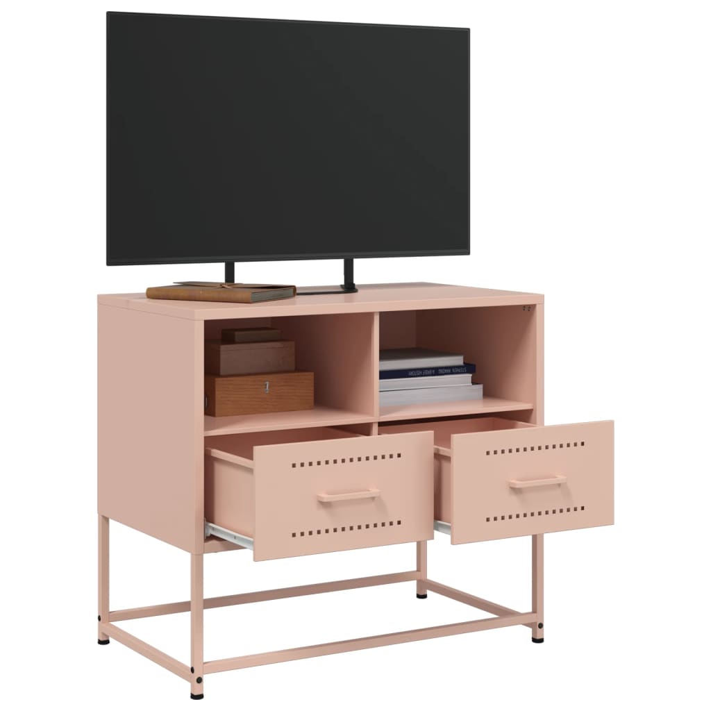 Meuble TV rose 68x39x60,5 cm acier