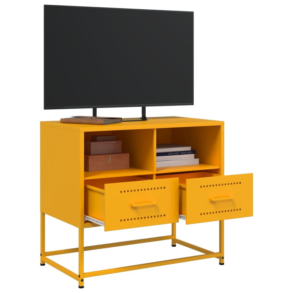 Meuble TV jaune moutarde 68x39x60,5 cm acier