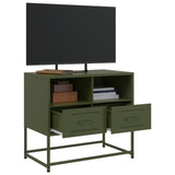 Meuble TV vert olive 68x39x60,5 cm acier