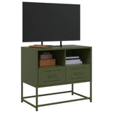 Meuble TV vert olive 68x39x60,5 cm acier