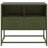 Meuble TV vert olive 68x39x60,5 cm acier