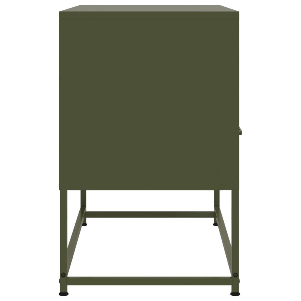 Meuble TV vert olive 68x39x60,5 cm acier