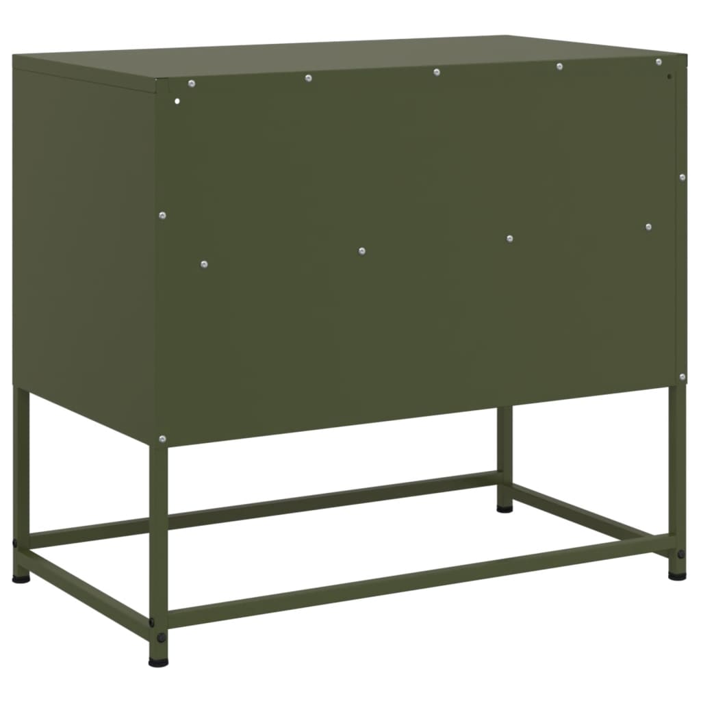 Meuble TV vert olive 68x39x60,5 cm acier