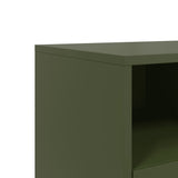 Meuble TV vert olive 68x39x60,5 cm acier