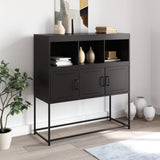 Buffet noir 100,5x39x107 cm acier