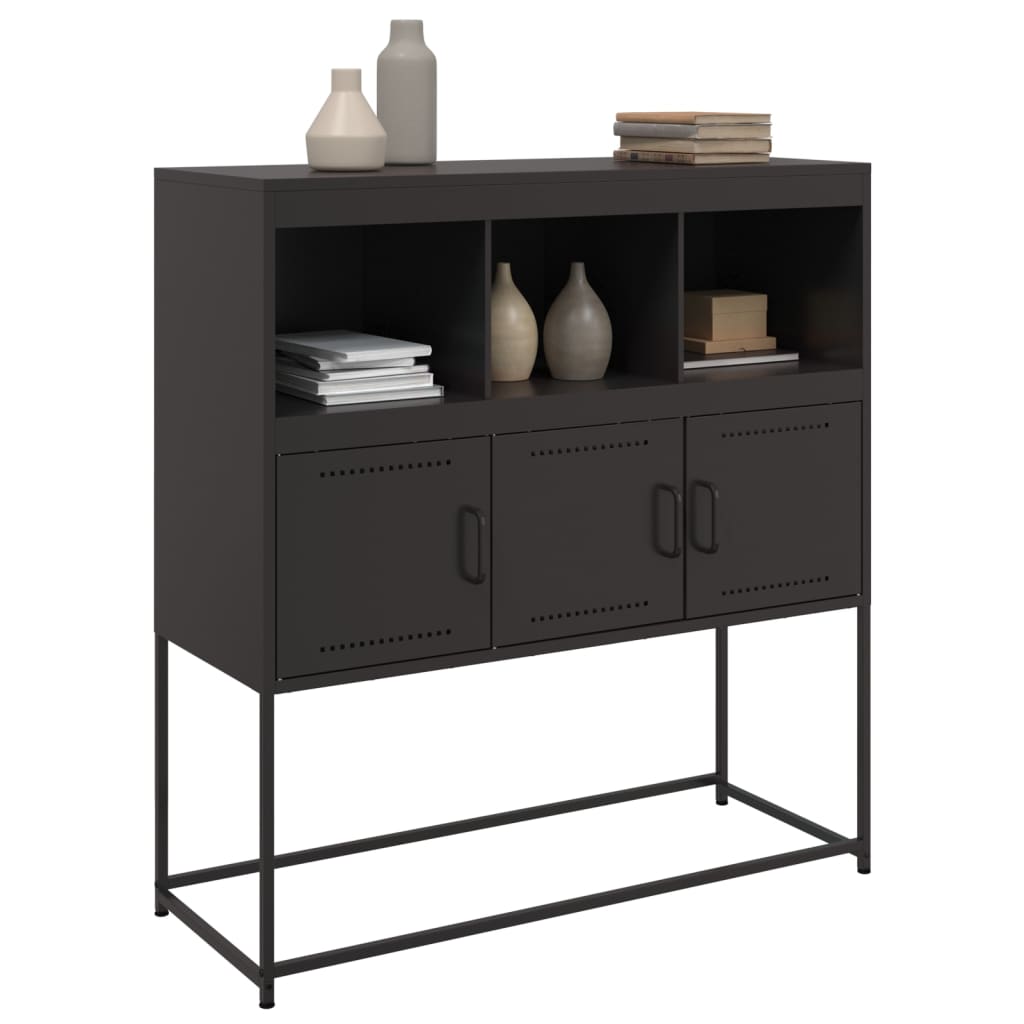 Buffet noir 100,5x39x107 cm acier