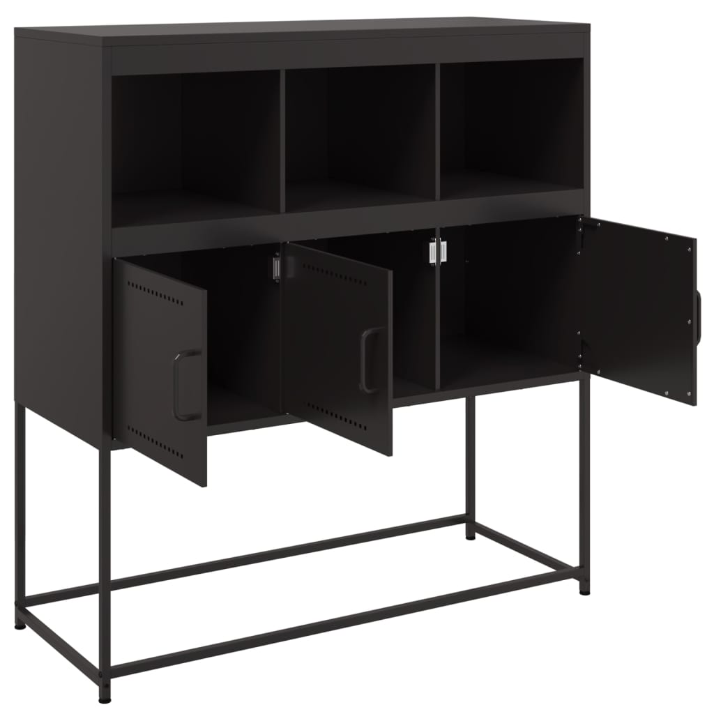 Buffet noir 100,5x39x107 cm acier