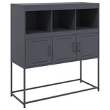 Buffet anthracite 100,5x39x107 cm acier