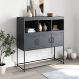 Buffet anthracite 100,5x39x107 cm acier