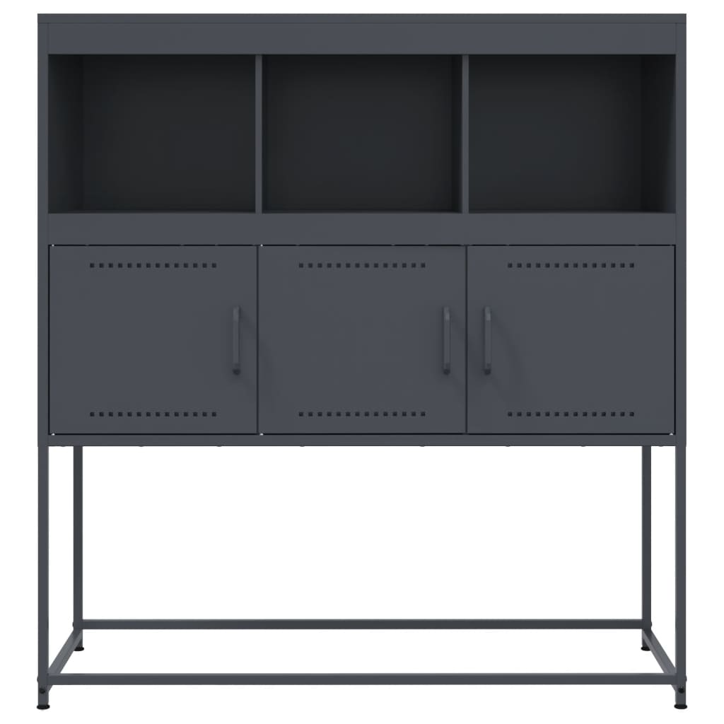 Buffet anthracite 100,5x39x107 cm acier