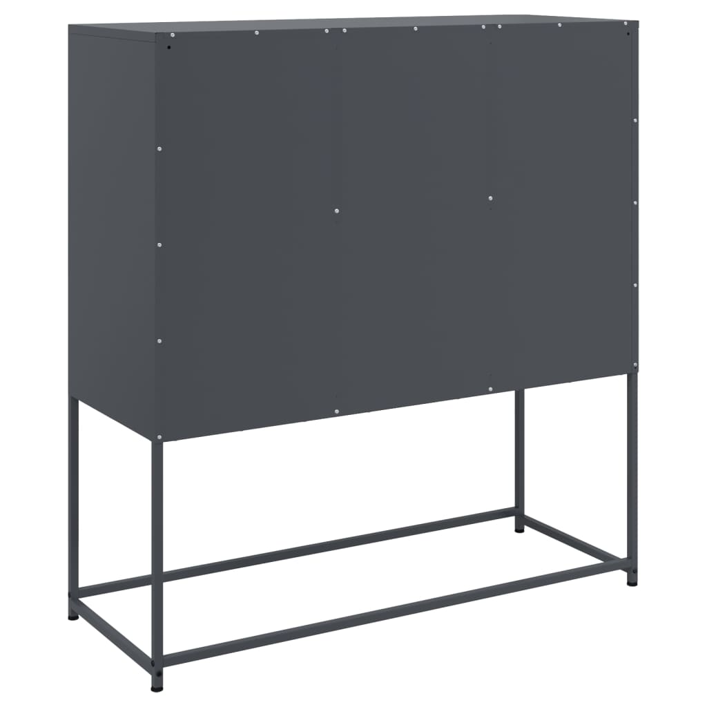 Buffet anthracite 100,5x39x107 cm acier