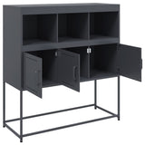 Buffet anthracite 100,5x39x107 cm acier