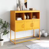 Buffet jaune moutarde 100,5x39x107 cm acier