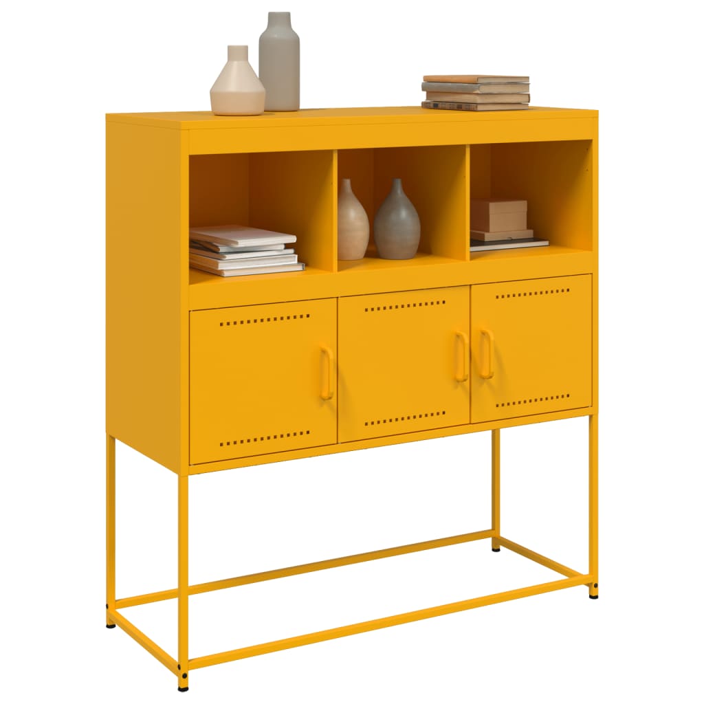 Buffet jaune moutarde 100,5x39x107 cm acier