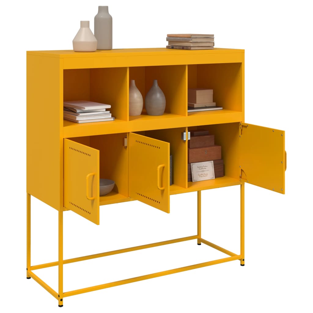 Buffet jaune moutarde 100,5x39x107 cm acier