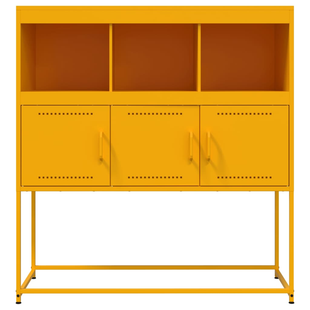 Buffet jaune moutarde 100,5x39x107 cm acier