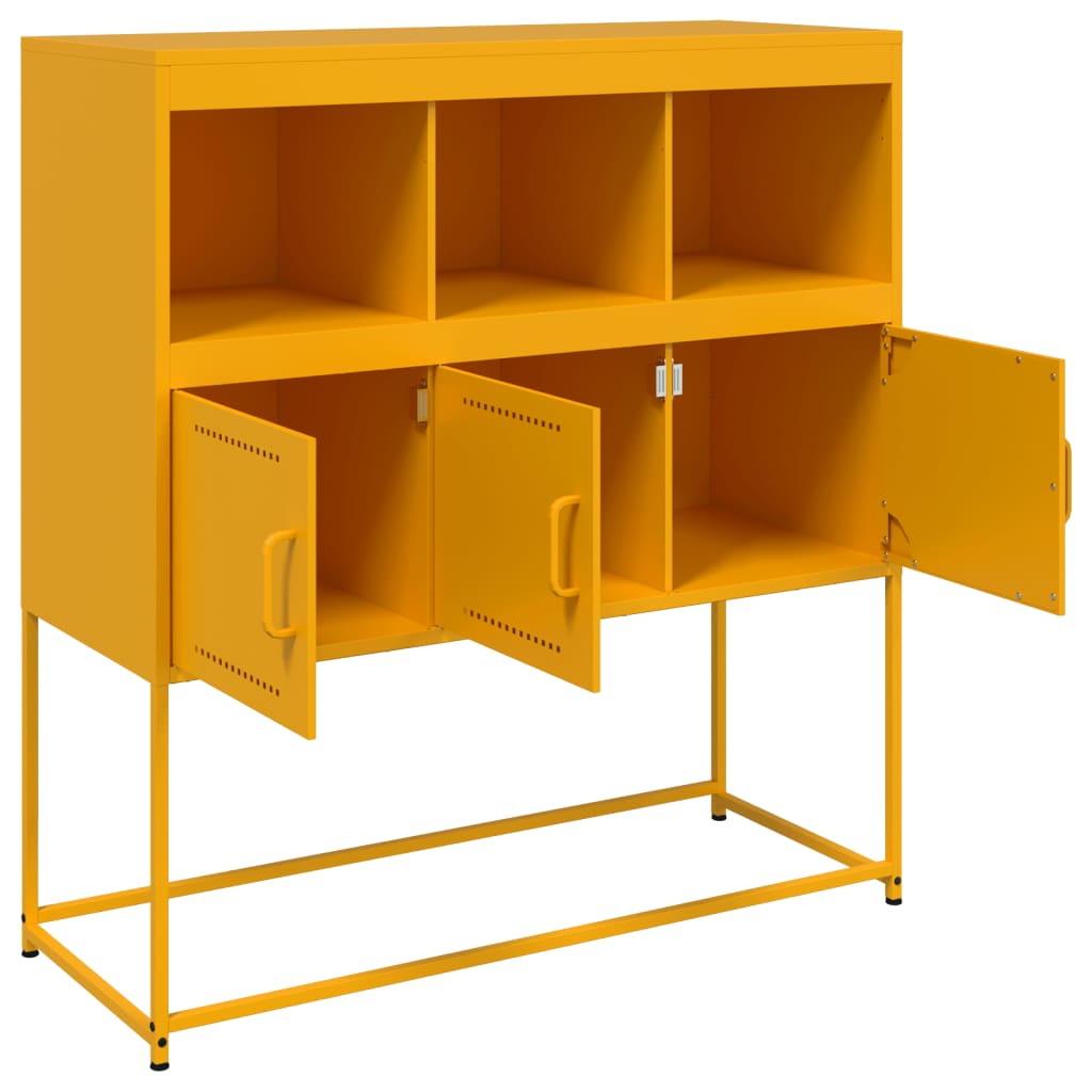 Buffet jaune moutarde 100,5x39x107 cm acier