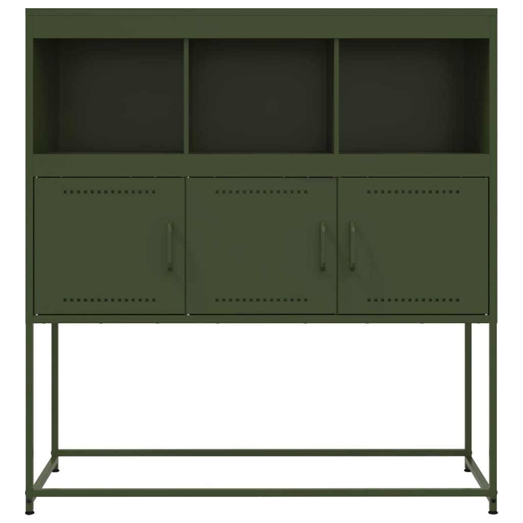 Buffet vert olive 100,5x39x107 cm acier