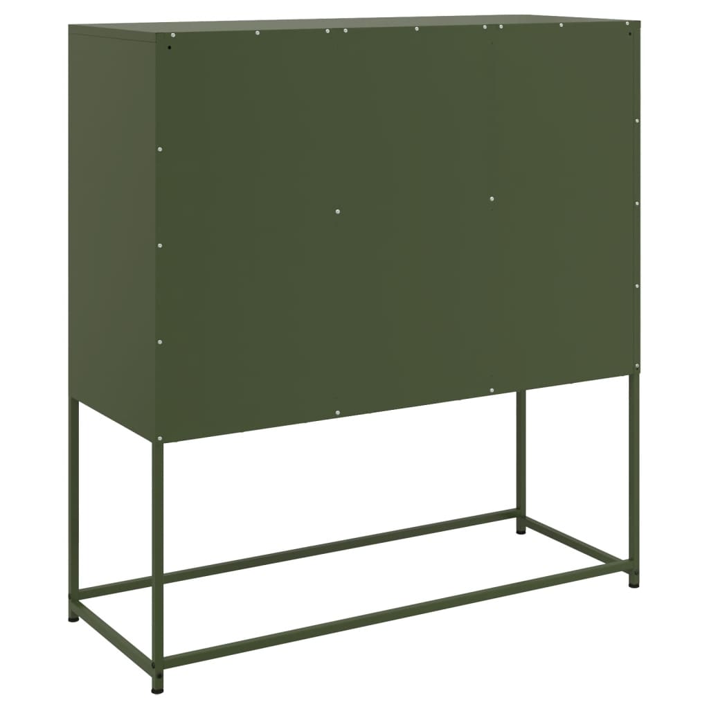 Buffet vert olive 100,5x39x107 cm acier