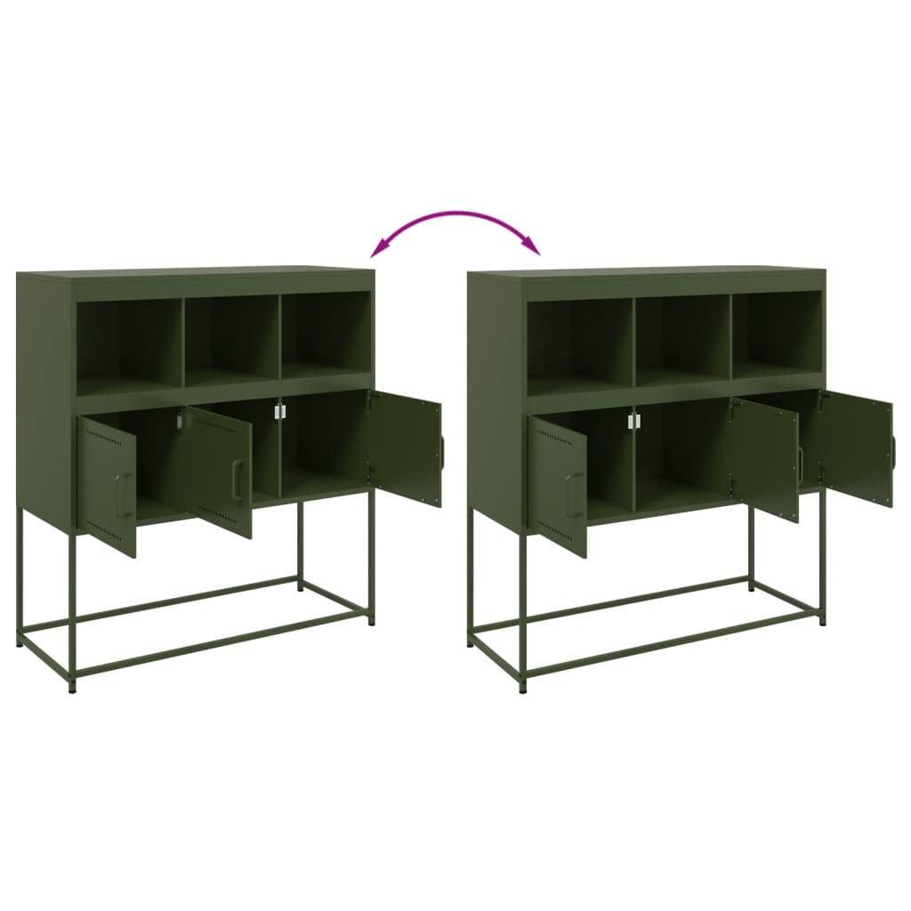 Buffet vert olive 100,5x39x107 cm acier