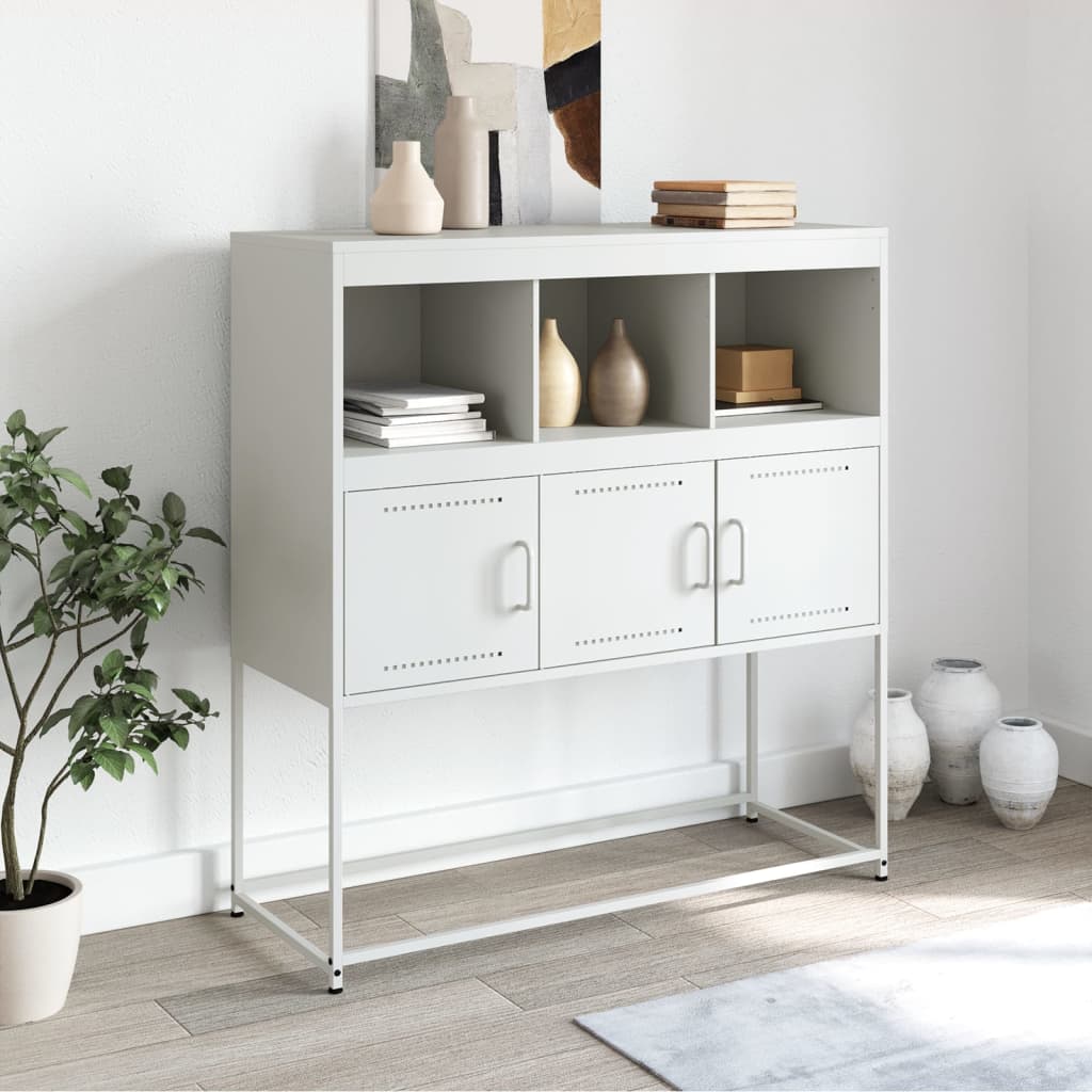 Buffet blanc 100,5x39x107 cm acier