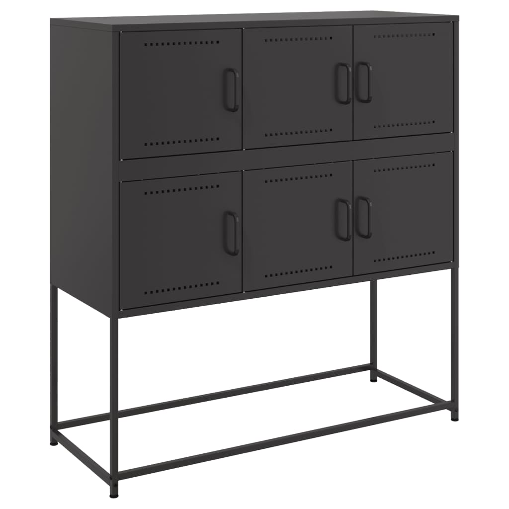 Buffet noir 100,5x39x107 cm acier