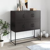 Buffet noir 100,5x39x107 cm acier