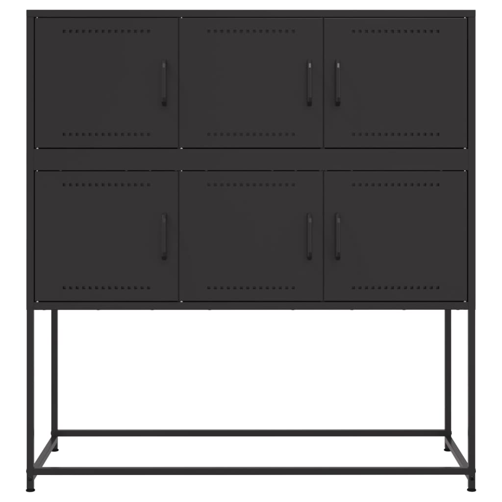 Buffet noir 100,5x39x107 cm acier