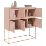 Buffet rose 100,5x39x107 cm acier