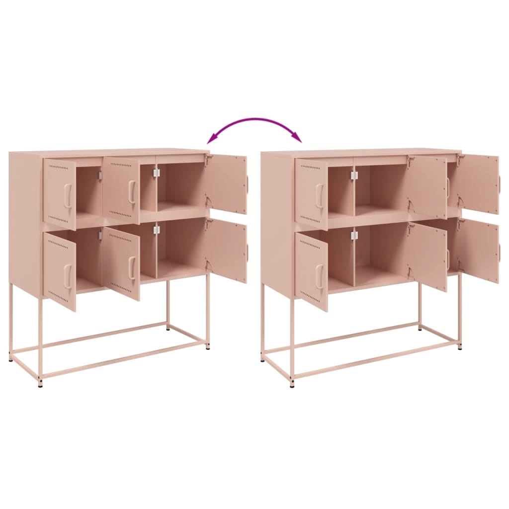 Buffet rose 100,5x39x107 cm acier