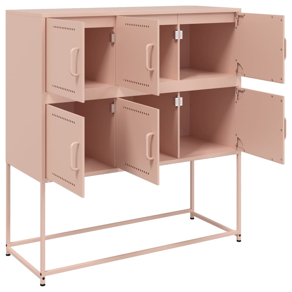 Buffet rose 100,5x39x107 cm acier