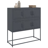 Buffet anthracite 100,5x39x107 cm acier