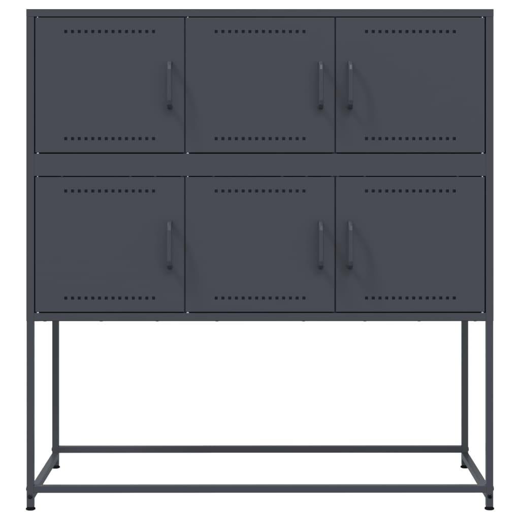 Buffet anthracite 100,5x39x107 cm acier