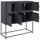 Buffet anthracite 100,5x39x107 cm acier