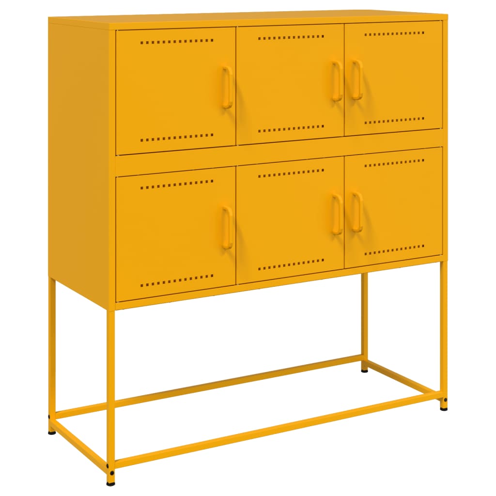 Buffet jaune moutarde 100,5x39x107 cm acier