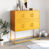 Buffet jaune moutarde 100,5x39x107 cm acier