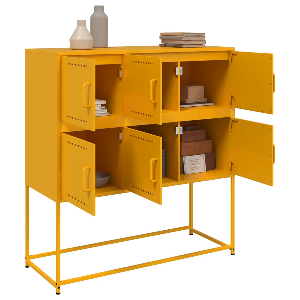 Buffet jaune moutarde 100,5x39x107 cm acier