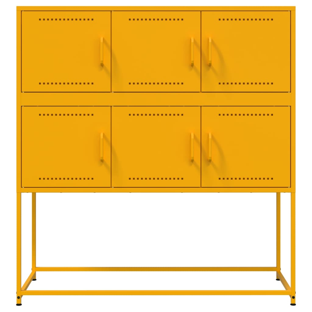 Buffet jaune moutarde 100,5x39x107 cm acier