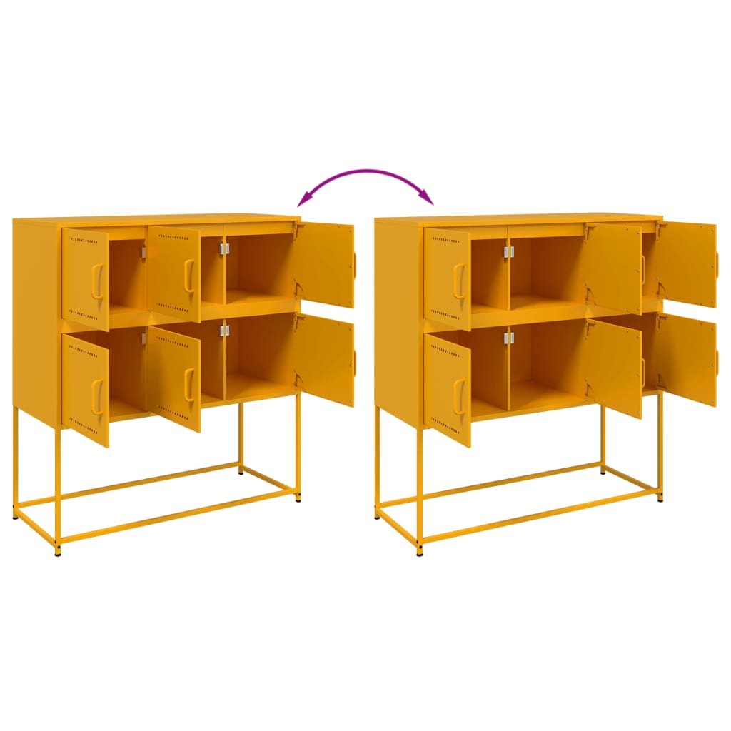 Buffet jaune moutarde 100,5x39x107 cm acier