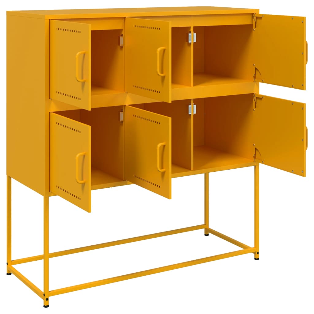 Buffet jaune moutarde 100,5x39x107 cm acier