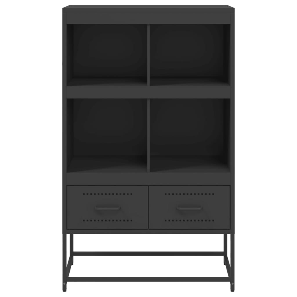 Buffet haut noir 68x39x111,5 cm acier